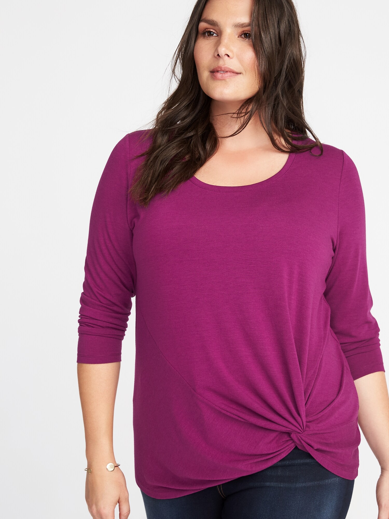 Plus-Size Inverted Twist-Front Tunic | Old Navy