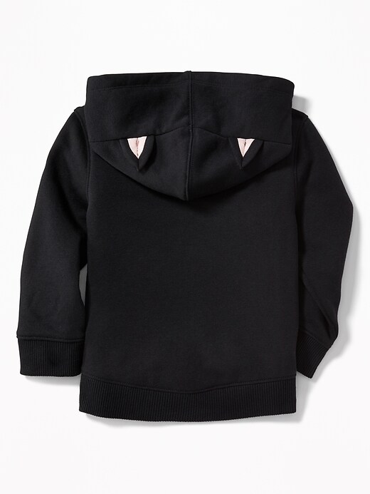 View large product image 2 of 4. Black-Cat Critter Hoodie for Toddler Girls