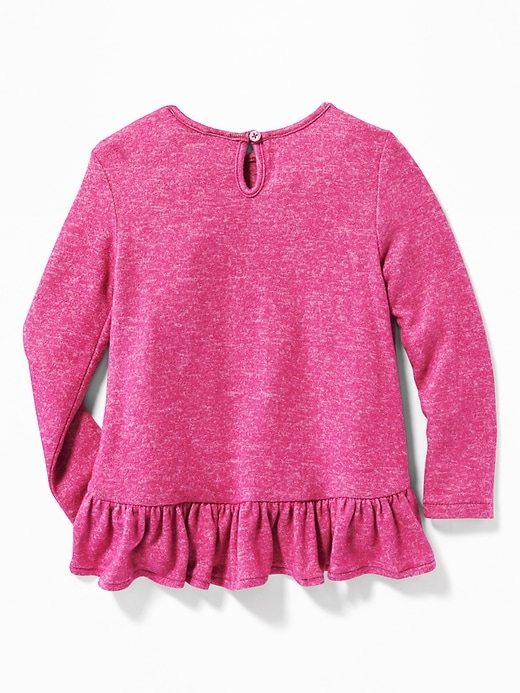View large product image 2 of 2. Plush-Knit Ruffle-Hem Top for Toddler Girls