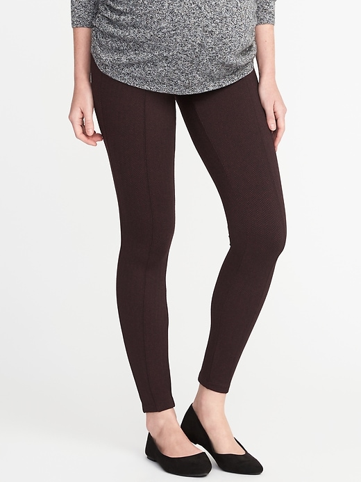 View large product image 1 of 3. Maternity Stevie Full-Panel Ponte-Knit Pants