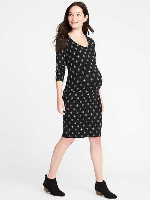Image number 1 showing, Maternity Scoop-Neck Bodycon Dress