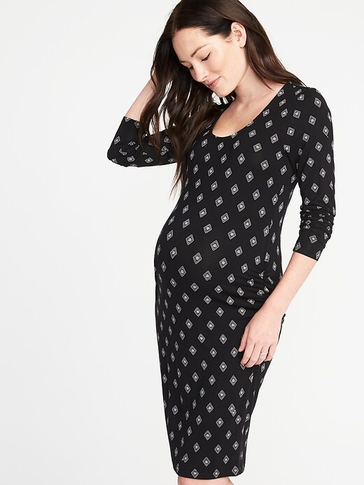 Image number 3 showing, Maternity Scoop-Neck Bodycon Dress