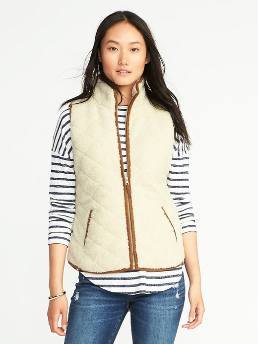 Quilted Sherpa Vest for Women | Old Navy