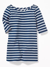 View large product image 3 of 3. Striped Boat-Neck Shift Dress for Toddler Girls