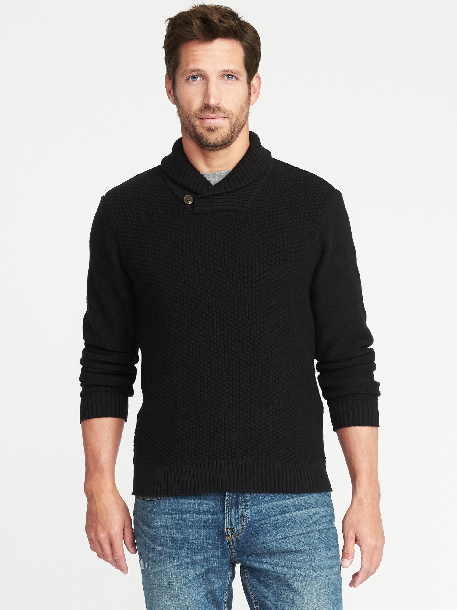 Textured Shawl-Collar Sweater for Men | Old Navy