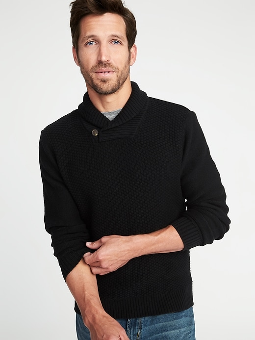 Textured Shawl-Collar Sweater for Men | Old Navy