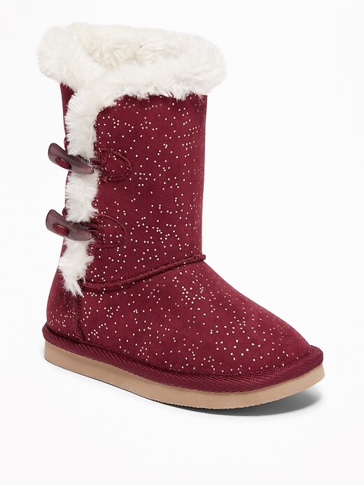 View large product image 1 of 1. Faux-Fur-Lined Toggle Boots for Toddler Girls
