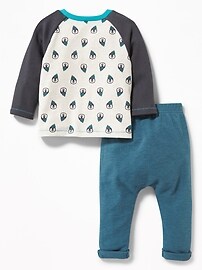 View large product image 3 of 3. French-Terry Raglan Tee & Pants Set for Baby