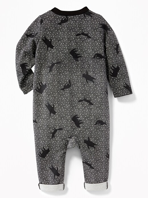 View large product image 2 of 2. Animal-Print French Terry One-Piece for Baby