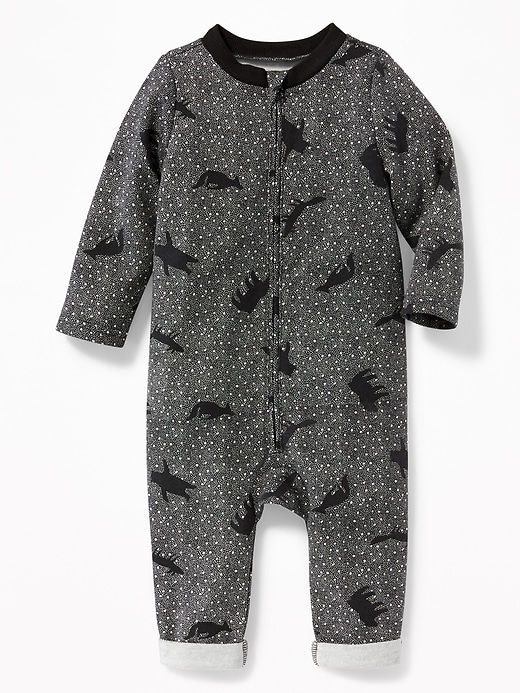 View large product image 1 of 2. Animal-Print French Terry One-Piece for Baby