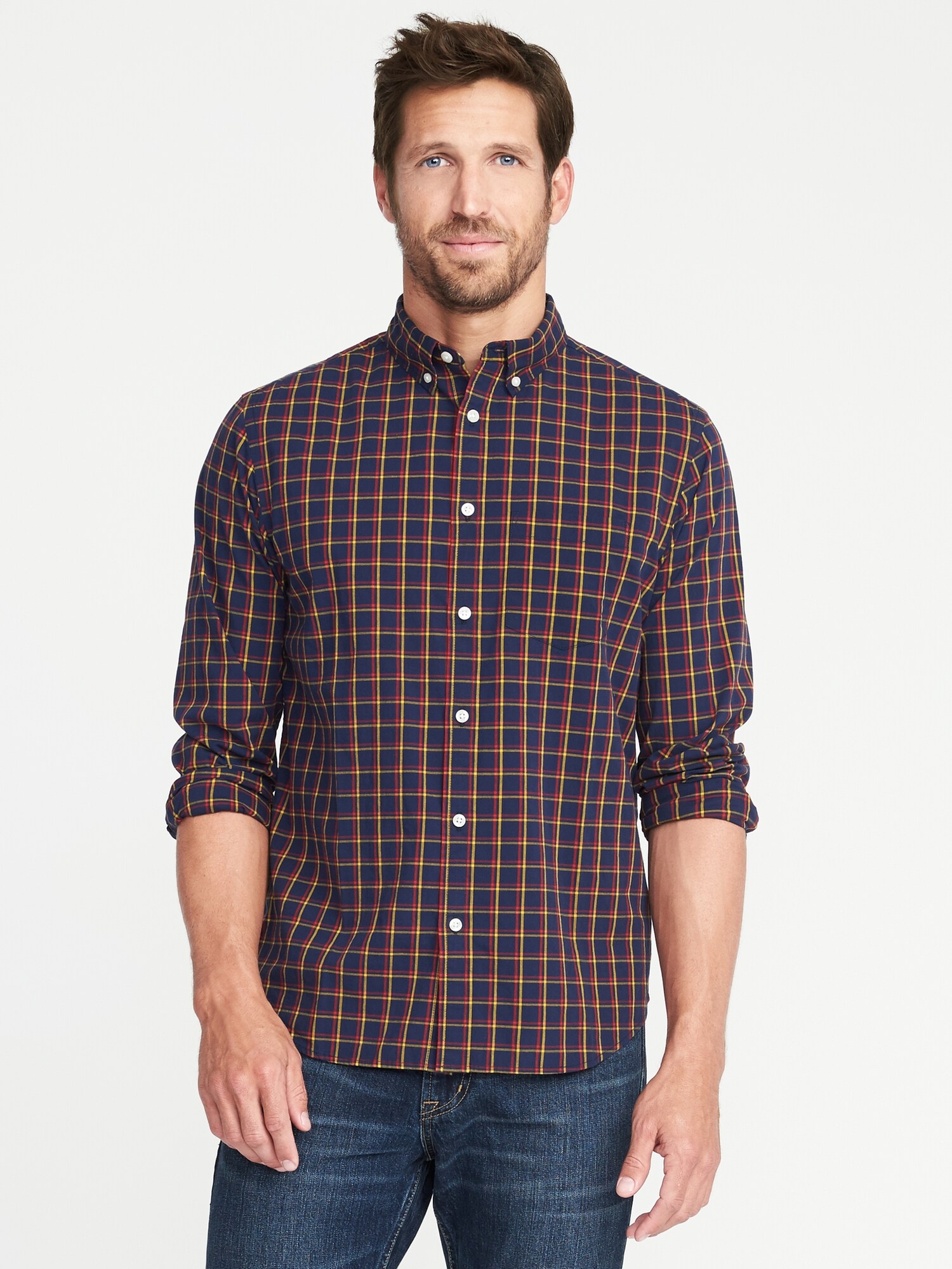 Regular-Fit Built-In Flex Everyday Shirt for Men | Old Navy