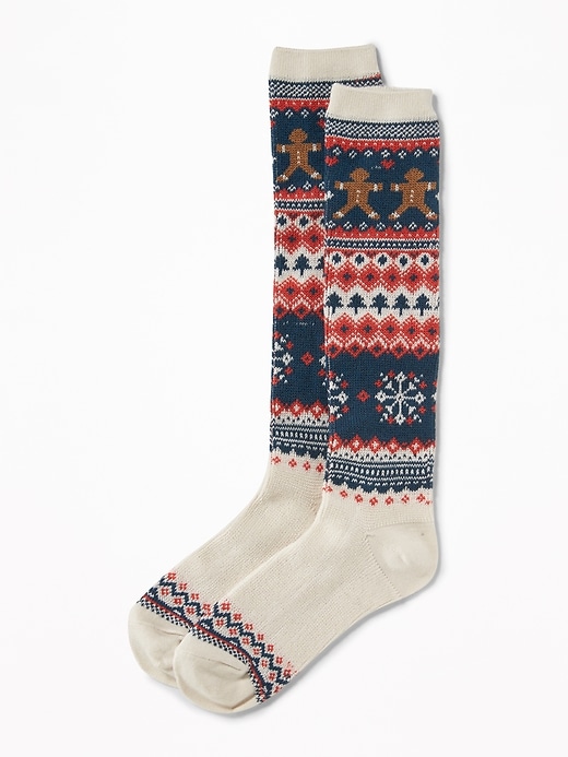View large product image 1 of 1. Go-Warm Fair Isle Boot Socks for Women