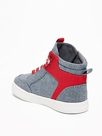 View large product image 3 of 4. Chambray High-Tops for Toddler Boys