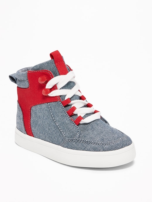 View large product image 1 of 4. Chambray High-Tops for Toddler Boys