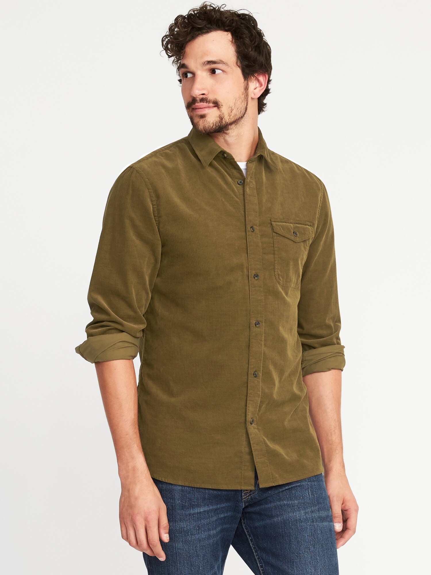 SlimFit Corduroy Shirt for Men Old Navy
