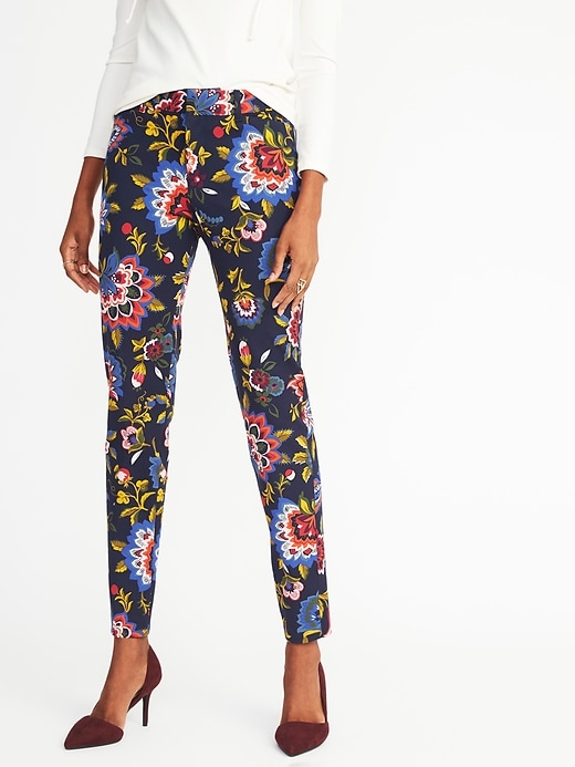 Mid-Rise Printed Pixie Full-Length Pants for Women
