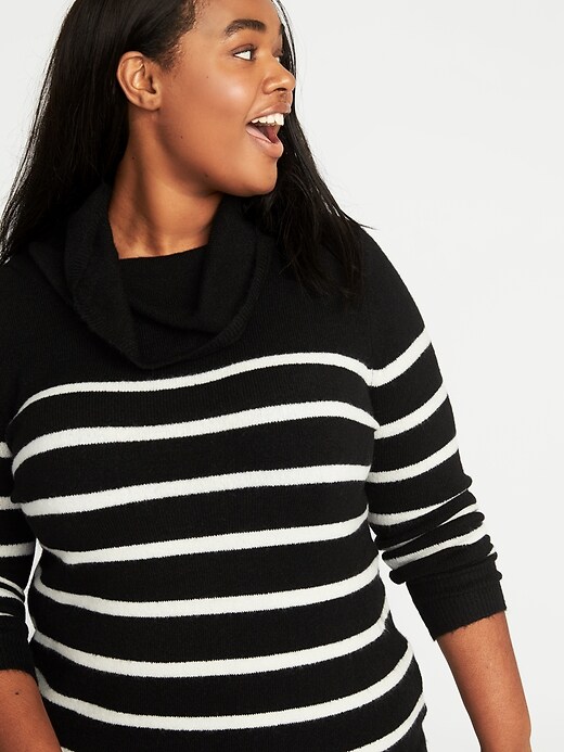 Image number 4 showing, Brushed Striped Plus-Size Turtleneck Sweater