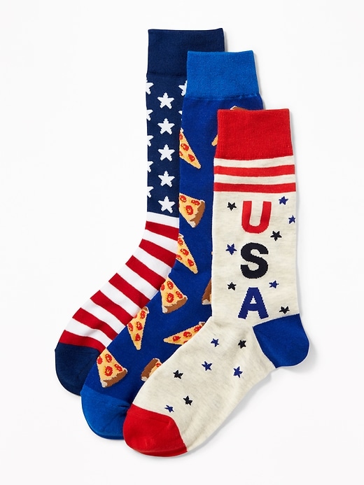 View large product image 1 of 1. Novelty-Print Sock 3-Pack Men