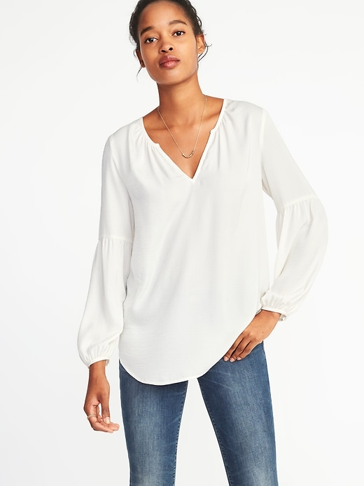 Relaxed Shirred Blouse for Women | Old Navy