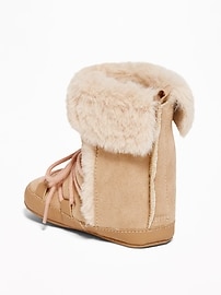 View large product image 3 of 4. Sueded Faux-Fur Cuff Adoraboots for Baby