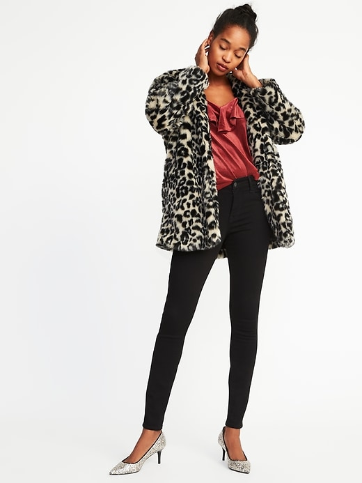 Image number 3 showing, Collarless Faux-Fur Coat for Women