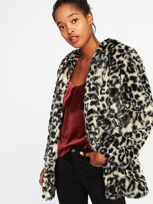 Image number 4 showing, Collarless Faux-Fur Coat for Women