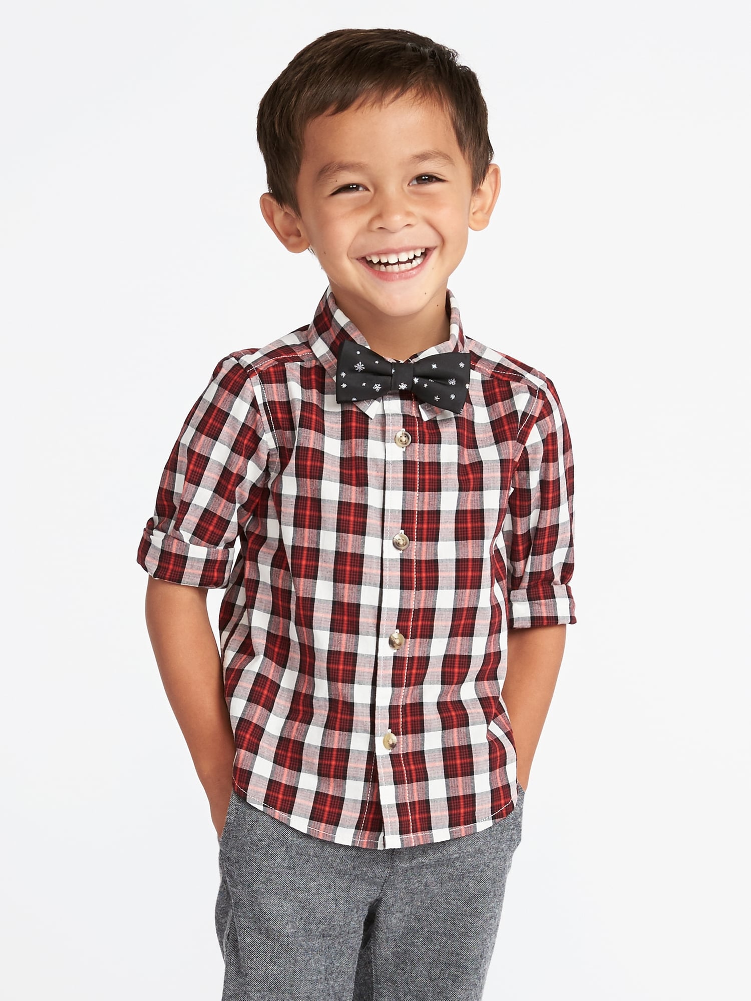 Plaid Dress Shirt & BowTie Set for Toddler Boys Old Navy