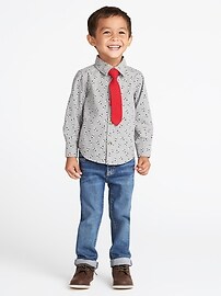 View large product image 3 of 5. Penguin-Print Shirt & Tie Set for Toddler Boys