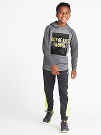 View large product image 3 of 3. Go-Warm Ribbed-Sleeve Graphic Hoodie For Boys