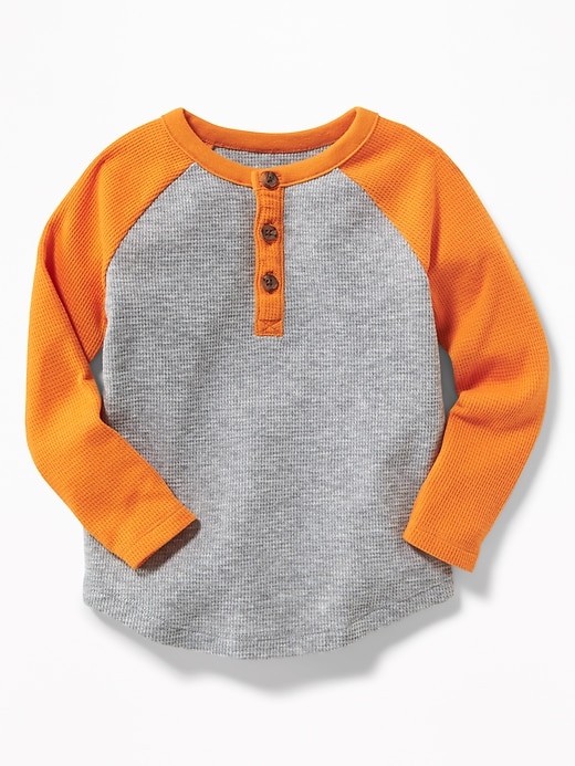 View large product image 1 of 1. Color-Blocked Thermal Henley for Toddler Boys