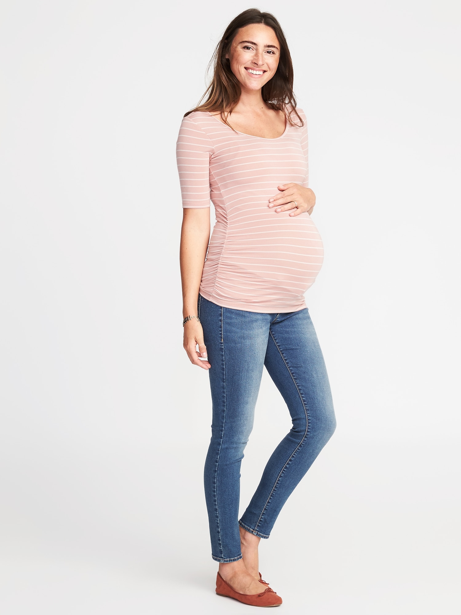 Maternity Fitted Ballet-Neck Tee | Old Navy