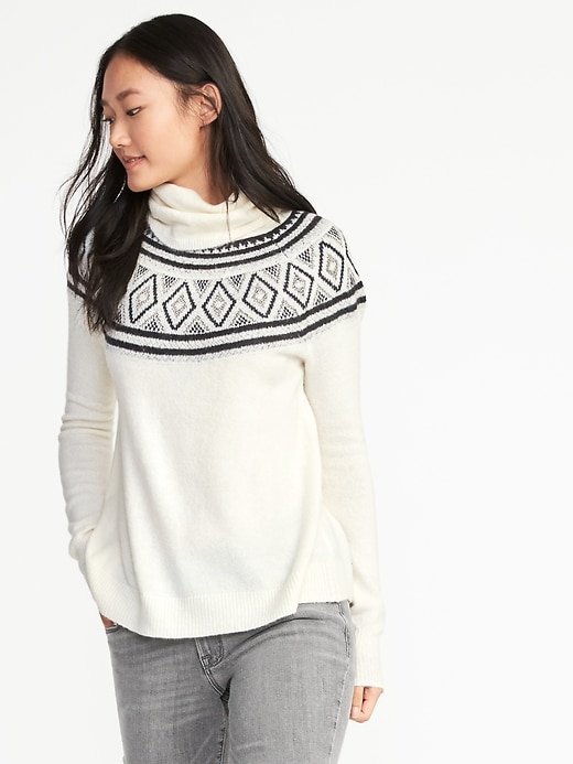 Image number 1 showing, Brushed-Knit Turtleneck Sweater for Women