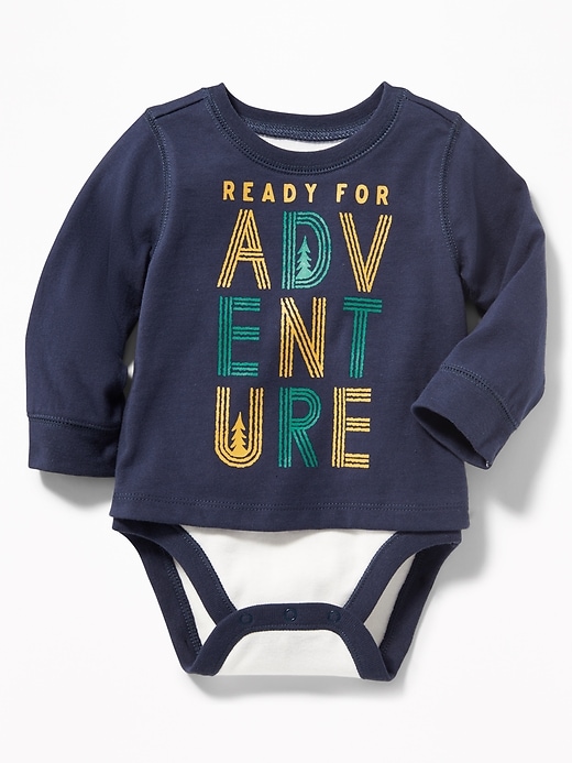 View large product image 1 of 2. 2-in-1 Graphic Bodysuit For Baby