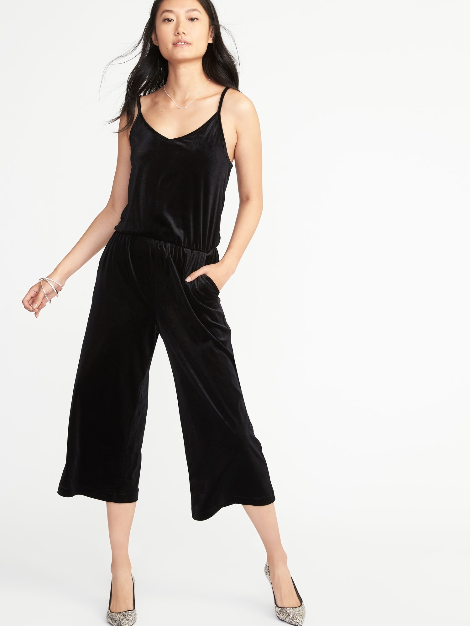 Oh So Soft Wide Leg Camisole Elastic Waist Jumpsuit with Pockets – Stretch  Is Comfort