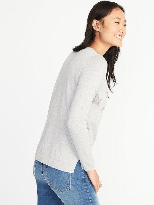Image number 2 showing, Classic Star-Printed Sweater for Women