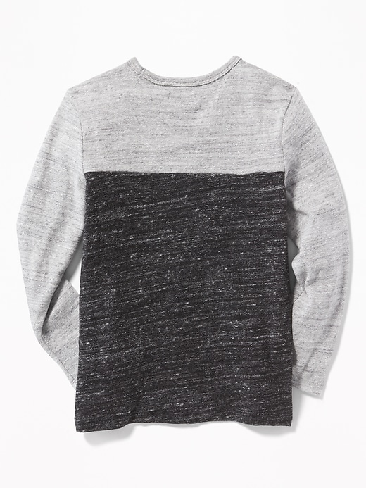 View large product image 2 of 3. Color-Blocked Sweater-Knit Pocket Tee For Boys