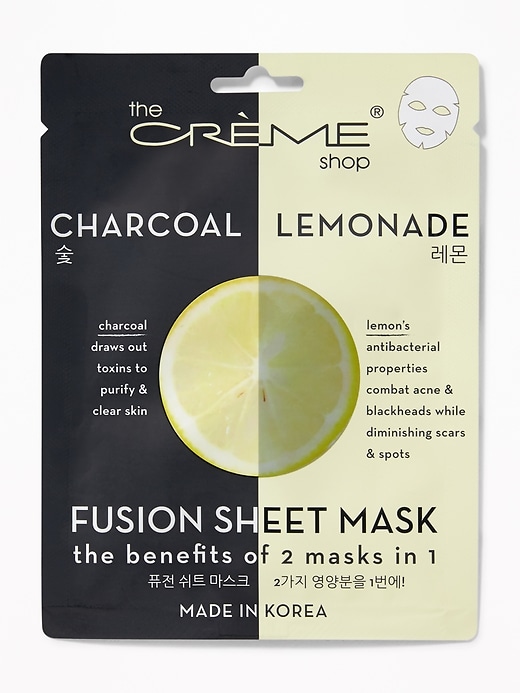 View large product image 1 of 2. The Crème Shop&#174 Charcoal-Lemonade Fusion Sheet Mask