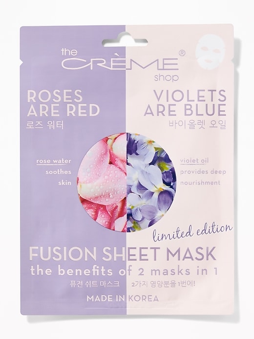 View large product image 1 of 2. The Crème Shop&#174 Roses Are Red/Violets Are Blue Fusion Sheet Mask