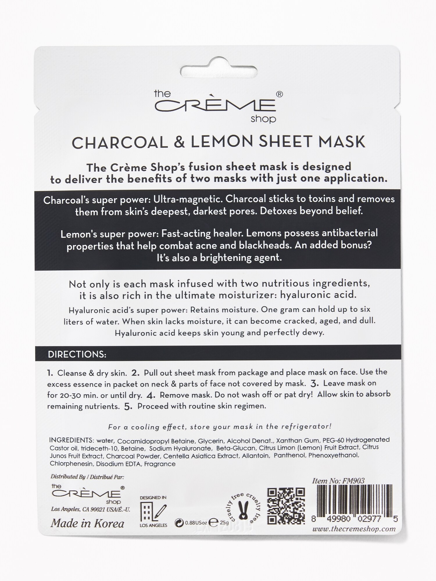 The Crème Shop® CharcoalLemonade Fusion Sheet Mask Old Navy