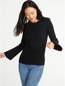 Rib-Knit Bell-Sleeve Sweater for Women | Old Navy