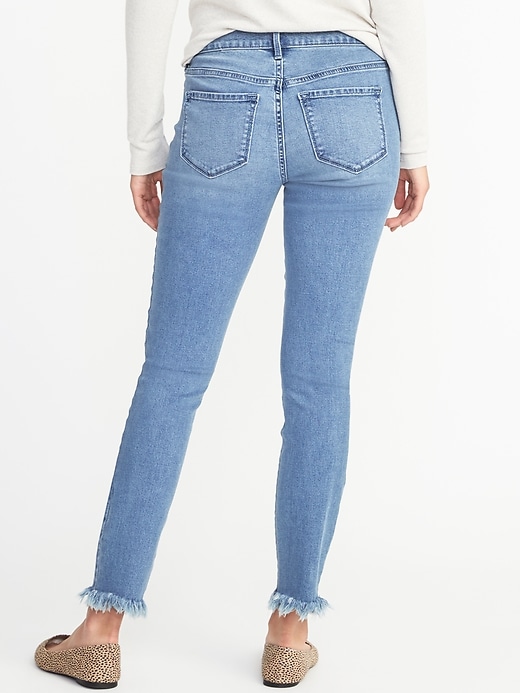 View large product image 2 of 3. Mid-Rise Raw-Edge Rockstar Ankle Jeans for Women