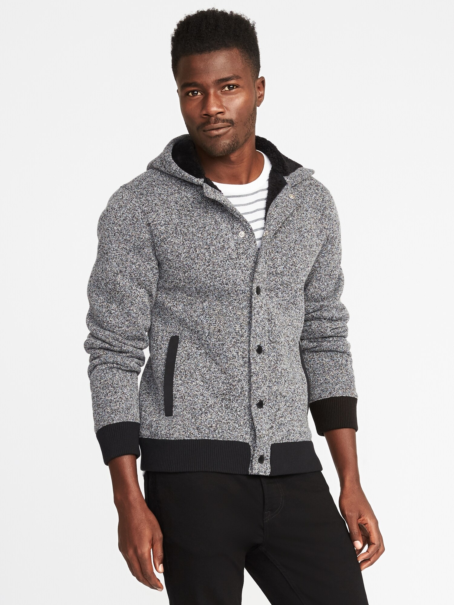 Fleece-Knit Sherpa-Lined Hoodie for Men | Old Navy