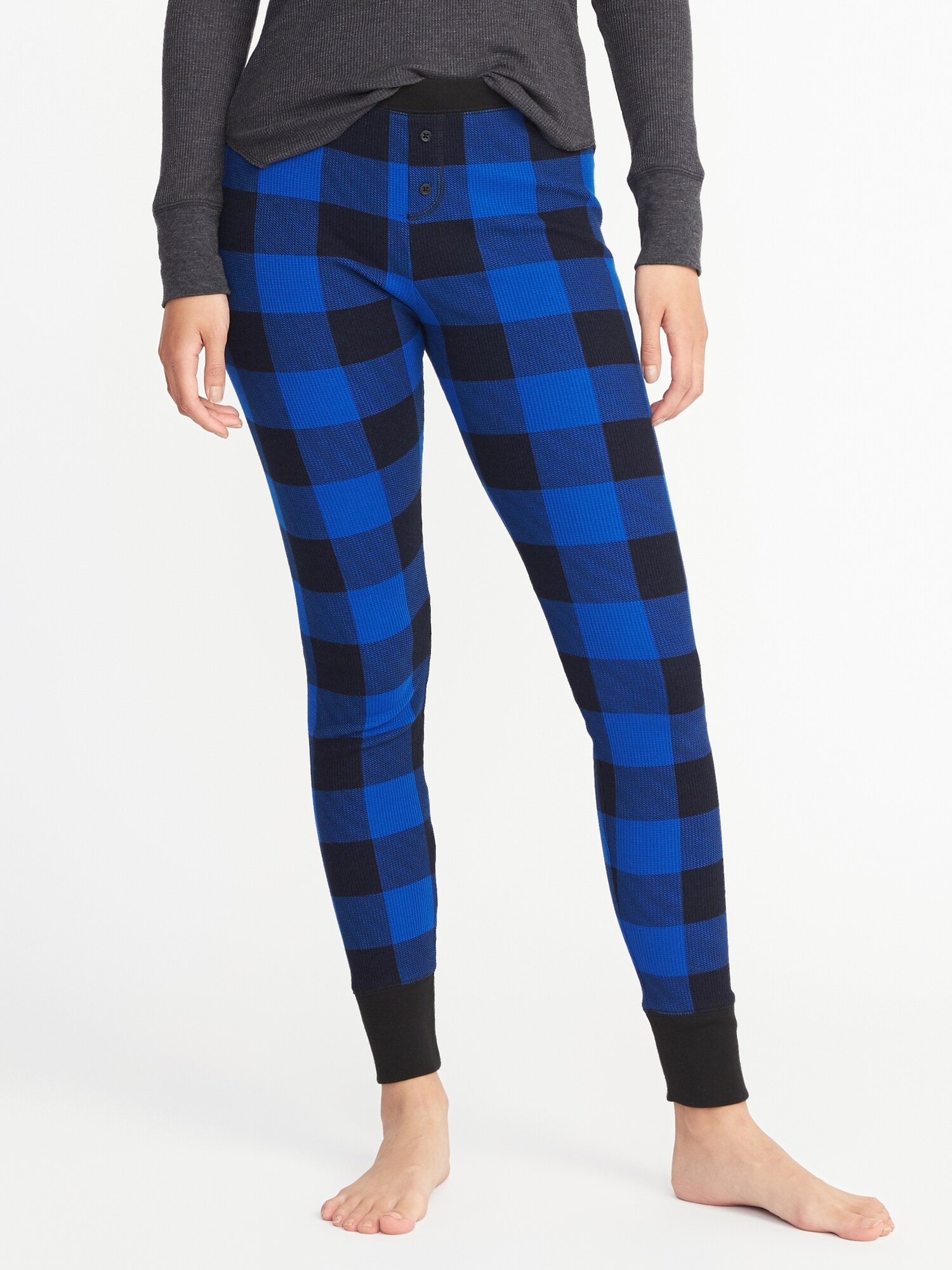 Patterned Thermal-Knit Sleep Leggings for Women, Old Navy