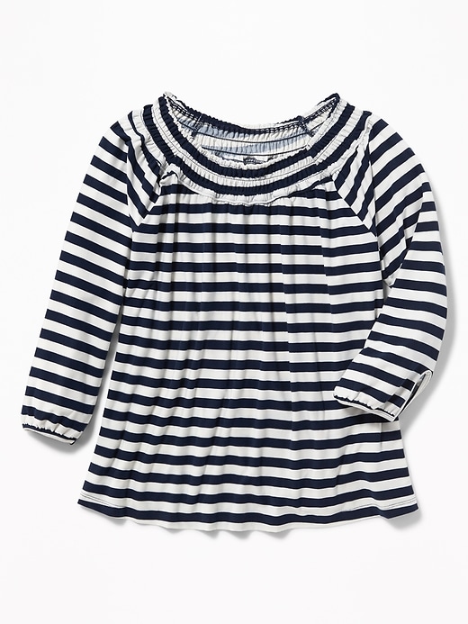 View large product image 1 of 3. Smocked Scoop-Neck Jersey Top for Girls