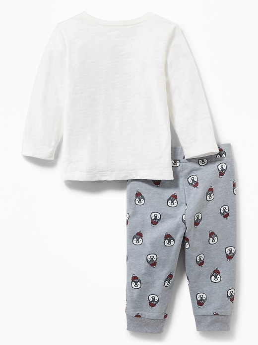 View large product image 2 of 2. Penguin Graphic Tee & Printed Joggers Set for Baby