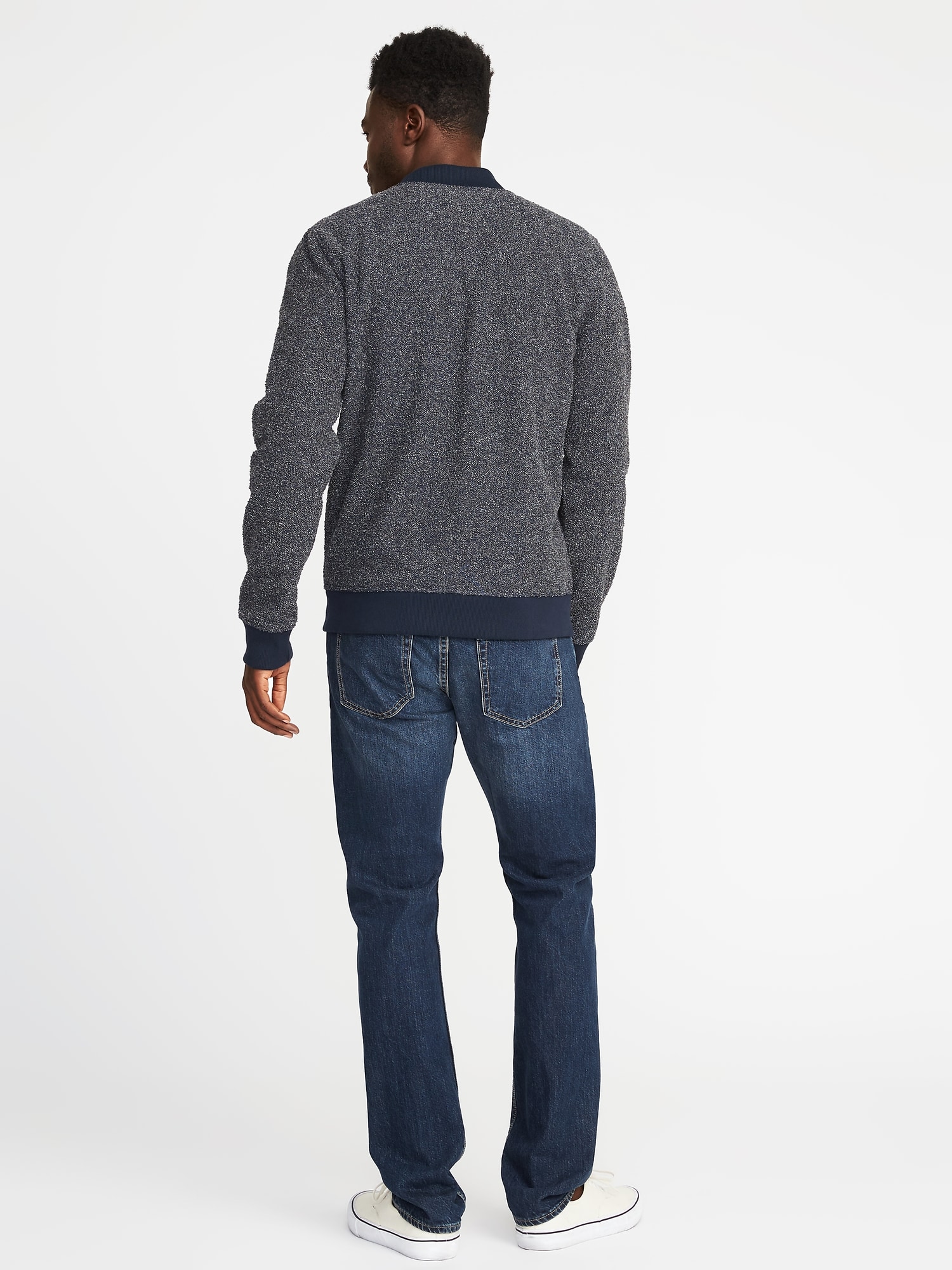 Textured-Knit Bomber Jacket for Men | Old Navy