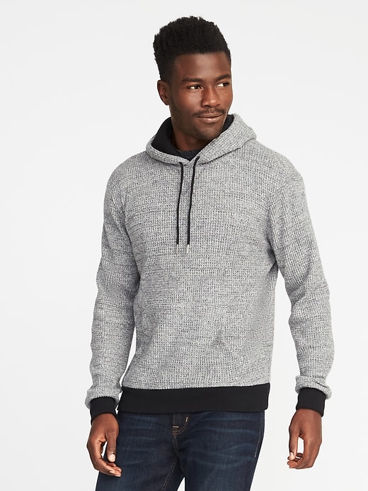 Thermal-Knit Color-Block Hoodie for Men | Old Navy