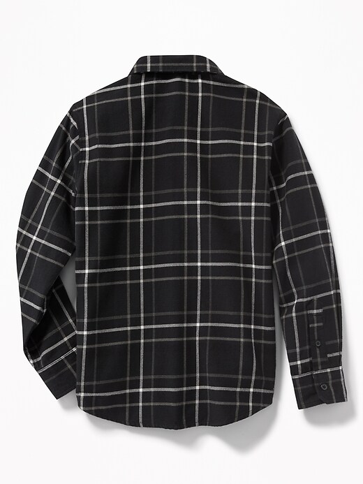 View large product image 2 of 3. Built-In Flex Textured Flannel Shirt For Boys