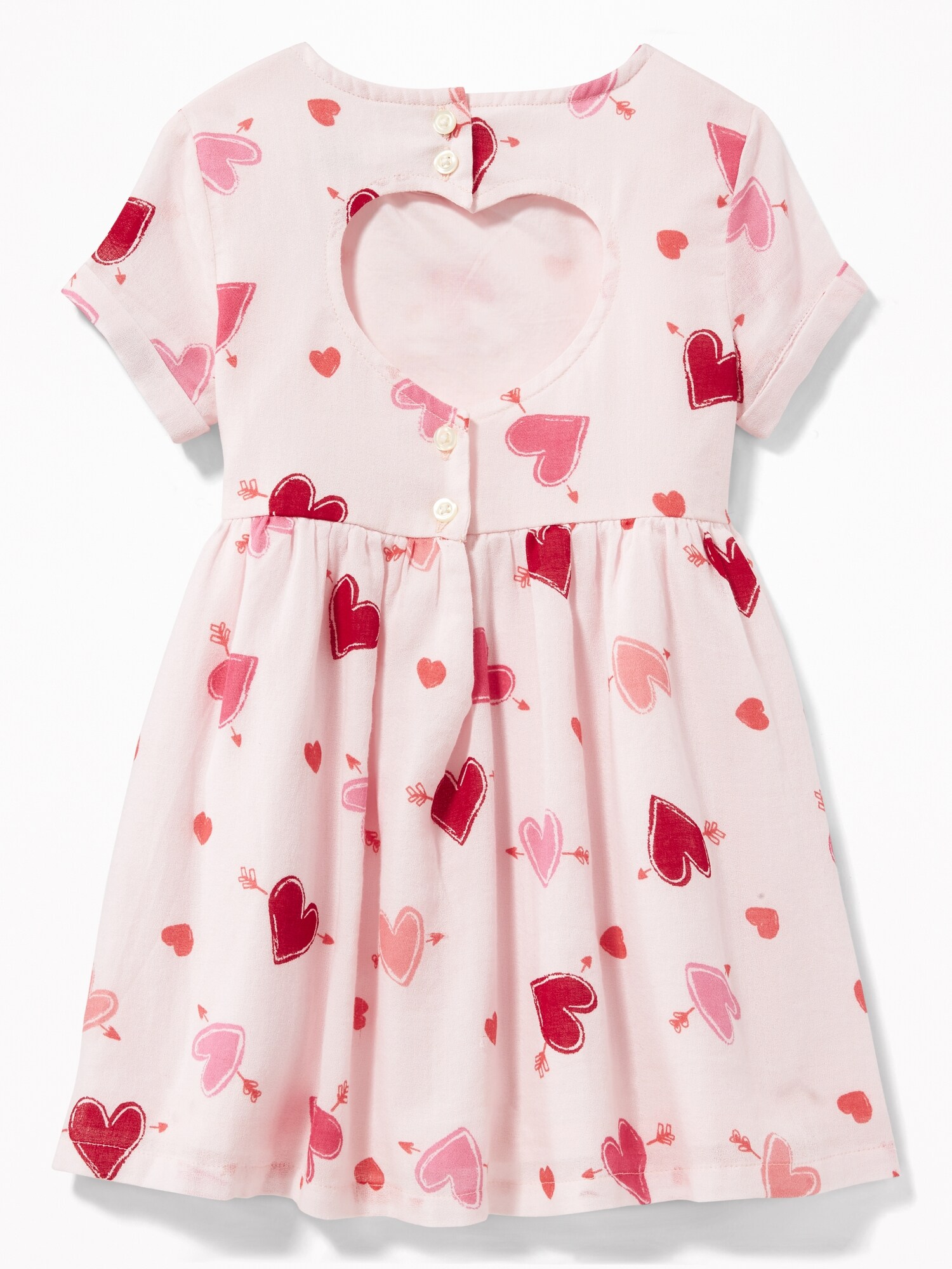 Heart-Print Crepe Dress for Toddler Girls | Old Navy