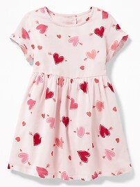 Heart-Print Crepe Dress for Toddler Girls | Old Navy